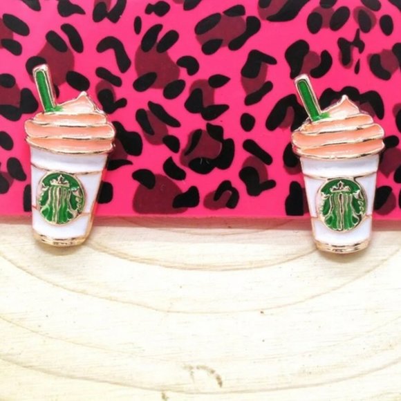 Betsey Johnson Jewelry - NWT✨ Betsey Johnson Starbucks Cup Stud Earrings